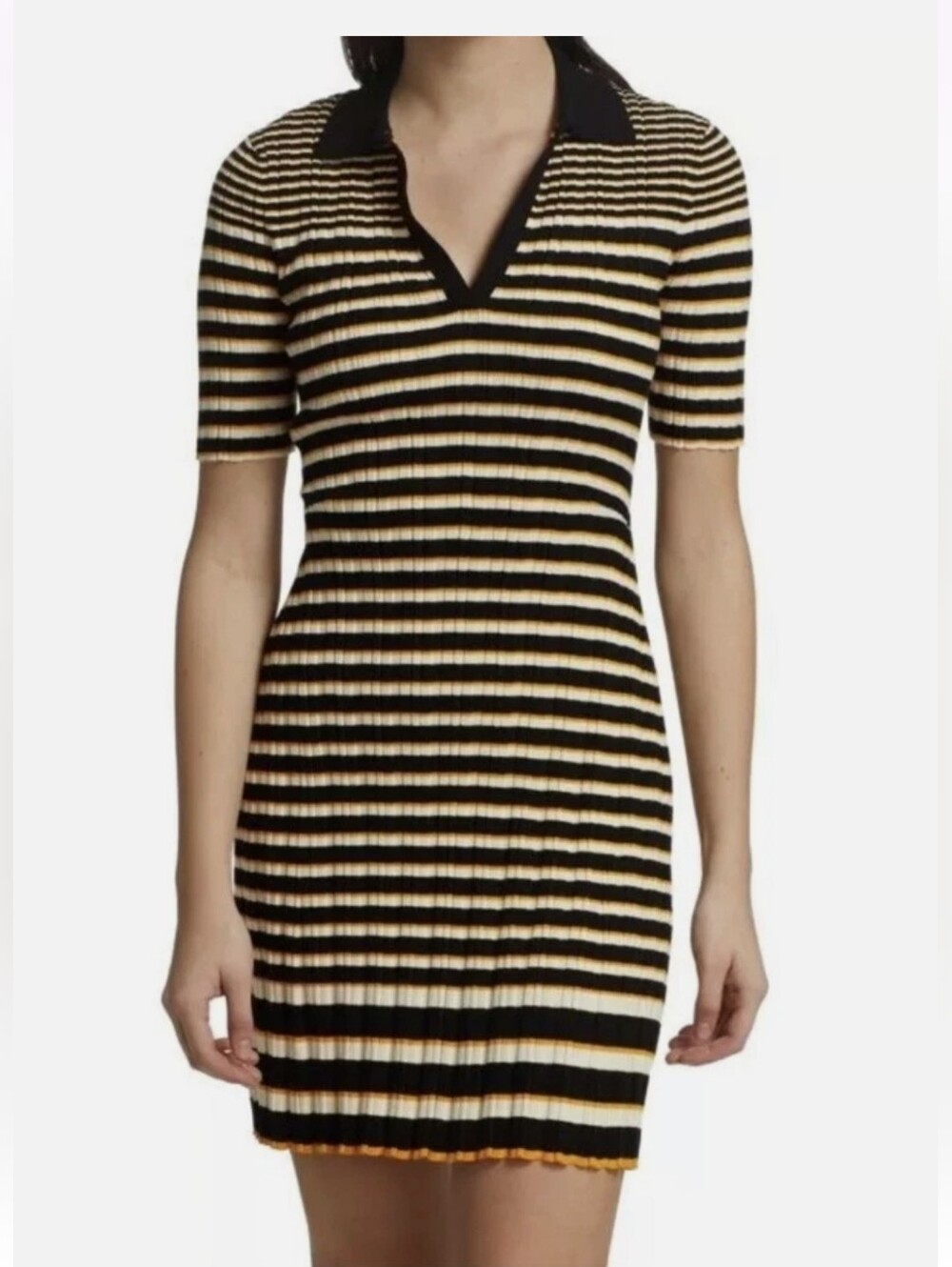 Theory Dr. Hudson Irregular Rib Polo Knit Dress
